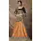 Dark Peach Color Jacquard Silk Designer Wear Lehenga Choli - 64414631