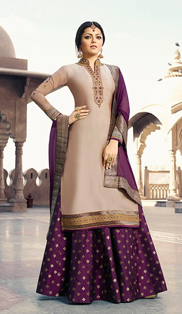 Beige Color Satin Georgette Tv Actress Drashti Dhami Lehenga Suit - 64424637 Beige Color Satin Georgette Tv Actress Drashti Dhami Lehenga Suit - 64424637