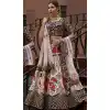 Pretty White Naylon Silk And Velvet Embroidery Work Bridal Wear Circular Lehenga Choli