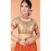 Orange Color Net Traditional Party Wear Lehenga Choli