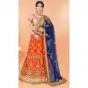 Orange Color Net Traditional Party Wear Lehenga Choli