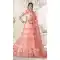 Charming Peach Color Net Heavy Zari Embroidery Party Wear Lehenga Choli - 516063196