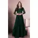 Dark Green Taffeta Silk Party Wear Readymade Girls Gown - 518263333