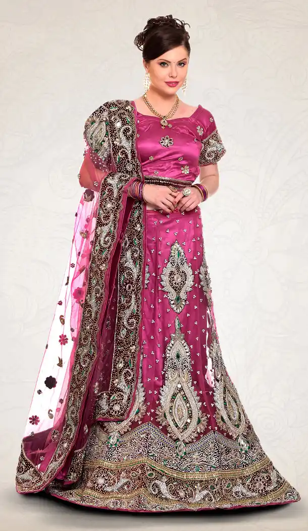 Splendorous Purple Color Net Bridal Wedding Designer Lehenga Choli - 219525249