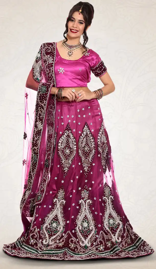 Exotic Purple Color Net Bridal Wedding Designer Lehenga Choli - 219525250