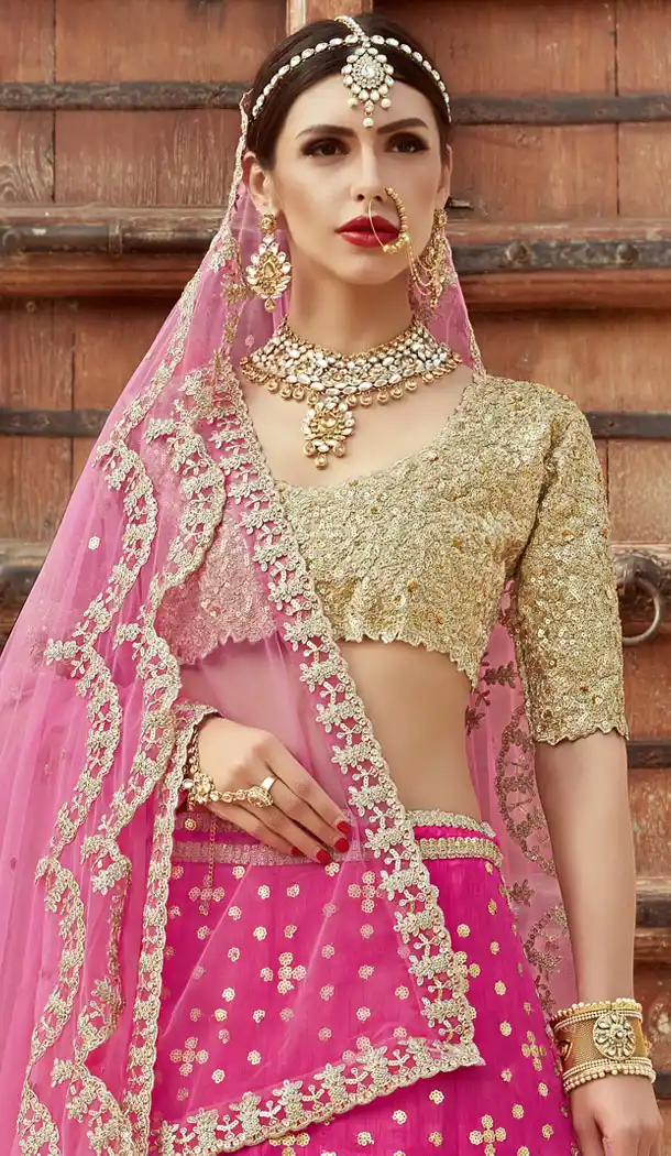 Alluring Magenta Color Art Silk Designer Wear Lehenga Choli - 523064188