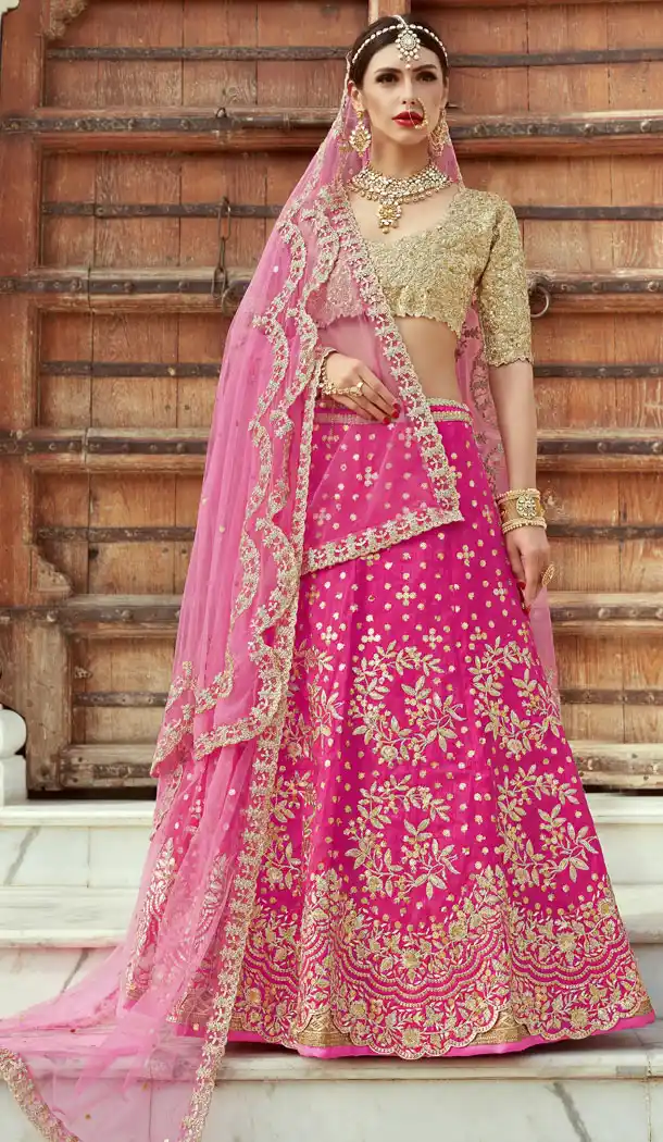 Alluring Magenta Color Art Silk Designer Wear Lehenga Choli - 523064188