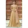 Chic Golden Color Soft Net Designer Wear Lehenga Choli - 523064190