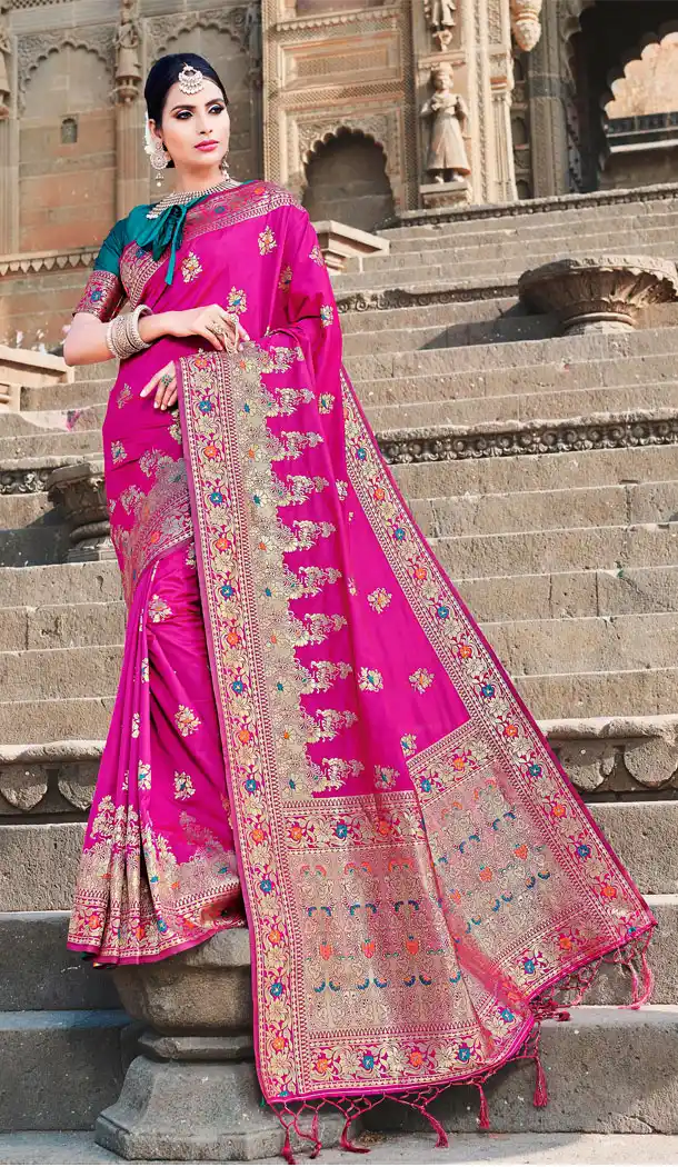 Pink Color Banarasi Silk Designer Banarasi Silk Saree - 523464217