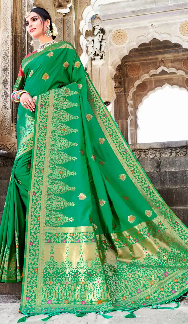 Green Color Banarasi Silk Designer Banarasi Silk Saree - 523464226