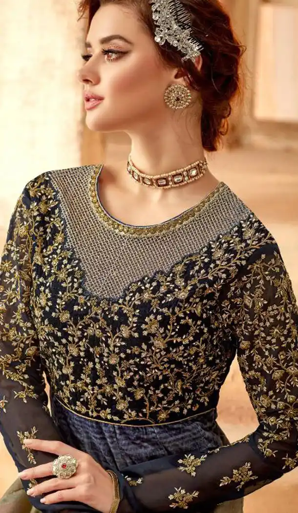 Multi Color Super Thin Velvet Designer Abaya Style Salwar Kameez - 526164839