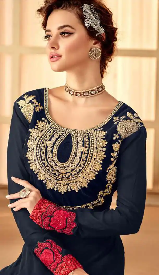Exotic Black Color Georgette Designer Abaya Style Salwar Kameez - 526164841