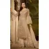 Elegant Beige Color Pakistani Style Sharara Salwar Kameez - 529965244