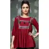 Attractive Maroon Color Rayon Party Wear Readymade Crop Top - 530465269