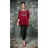 Attractive Maroon Color Rayon Party Wear Readymade Crop Top - 530465269