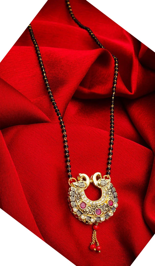 Majesty Golden Color Alloy Pendant Designer Imitation Mangalsutra Jewellery - 533365555
