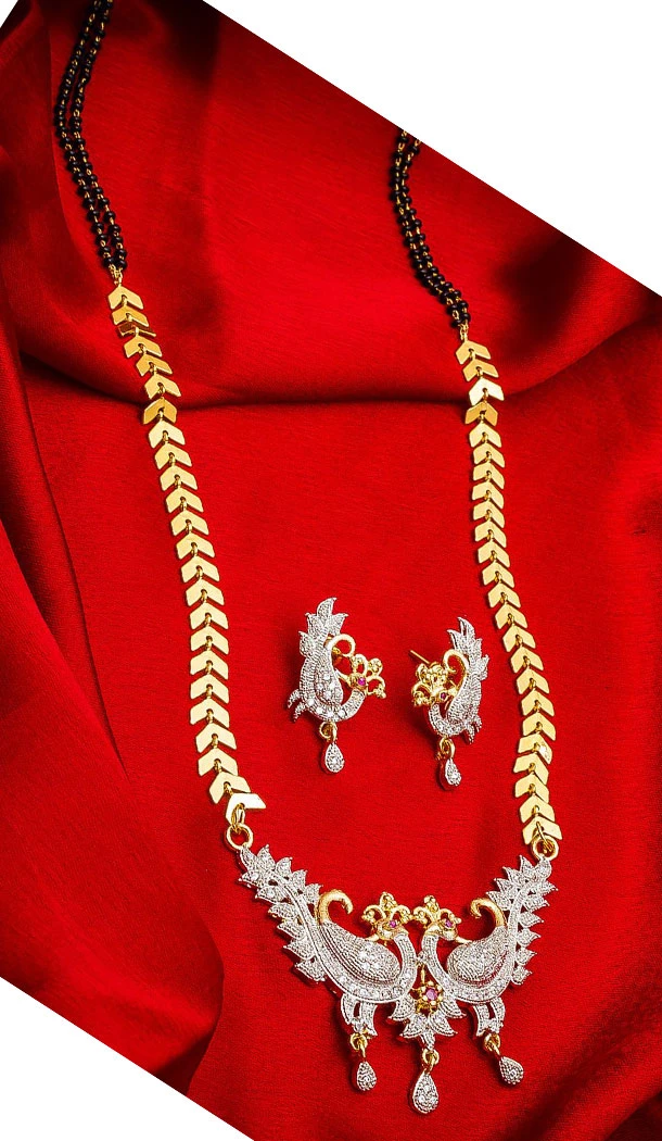 Gorgeous Golden Color Alloy Pendant Designer Imitation Mangalsutra Jewellery - 533365564
