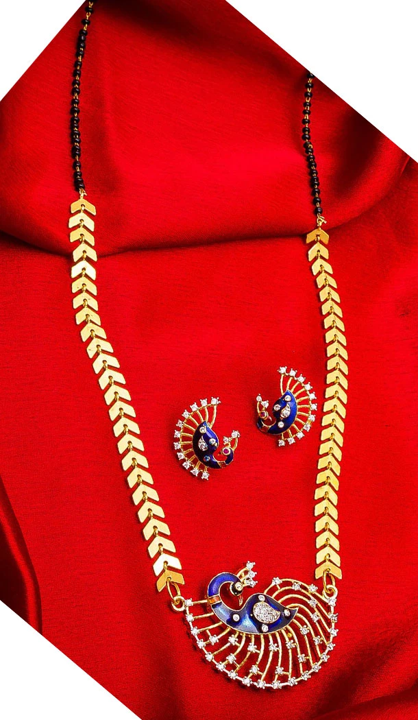 Alluring Golden Color Alloy Pendant Designer Imitation Mangalsutra Jewellery - 533365565