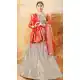 Grey Color Banarasi Silk Jacquard Treditional Wear Plus Size Lehenga Choli - 534965789