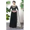 Black Color Faux Georgette Party Wear Long Salwar Kameez - 535865894