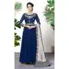 Alluring Blue Color Faux Georgette Party Wear Long Salwar Kameez - 535865895