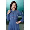 Tranquil Ink Blue Color Cotton Party Wear Readymade Salwar Kameez