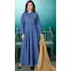 Tranquil Ink Blue Color Cotton Party Wear Readymade Salwar Kameez