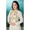 Ravishing Off White Color Cotton Party Wear Readymade Salwar Kameez