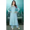 Majesty Aqua Blue Color Cotton Party Wear Readymade Salwar Kameez