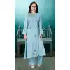 Alluring Aqua Blue Color Cotton Party Wear Readymade Salwar Kameez