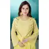 Lemon Yellow Color Cotton Party Wear Readymade Salwar Kameez