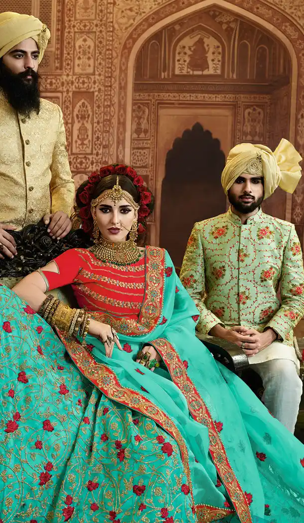 Blue Color Organza Silk Heavy Designer Lehenga Choli - 65285441