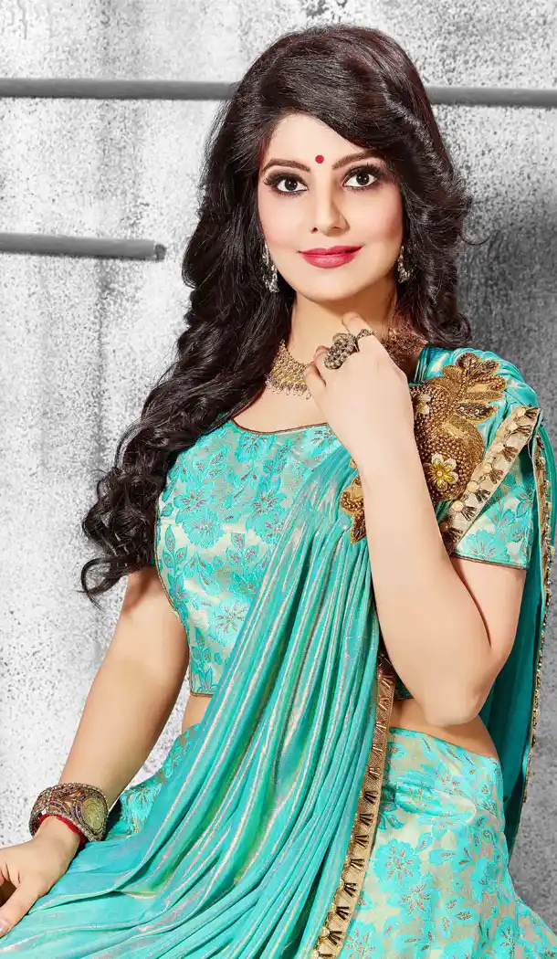 Sky Blue Color Banarasi Silk Party Wear Fancy Lehenga Choli - 535065795