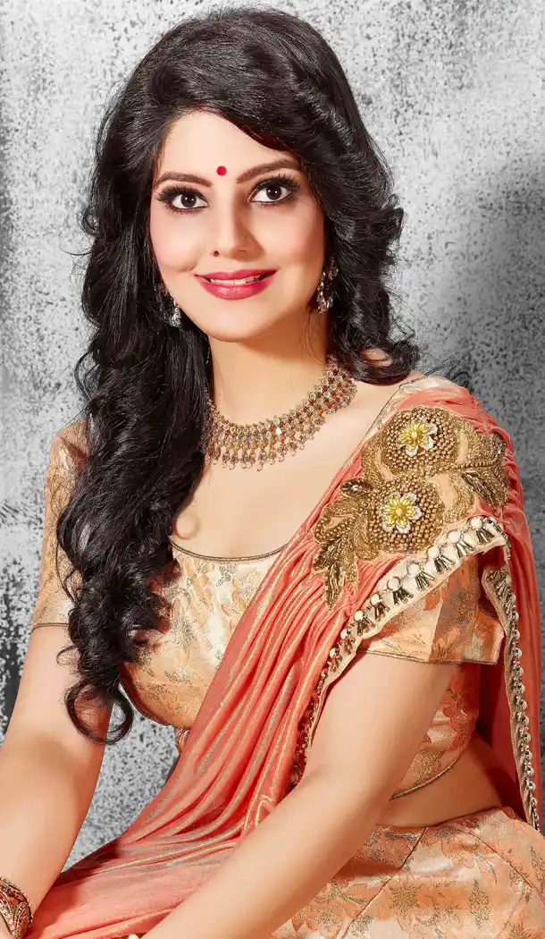 Peach Color Banarasi Silk Party Wear Fancy Lehenga Choli - 535065796
