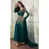 Ford Aqua Blue Color Real Georgette Abaya Style Pakistani Long Salwar Kameez