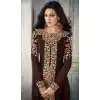 Luscious Brown Color Real Georgette Abaya Style Pakistani Long Salwar Kameez