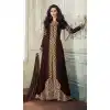 Luscious Brown Color Real Georgette Abaya Style Pakistani Long Salwar Kameez