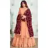 Peach Color Real Georgette Pakistani Style Designer Palazzo Salwar Kameez
