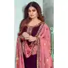 Fancy Purple Color Real Georgette Pakistani Style Designer Palazzo Salwar Kameez