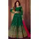Dark Green Color Mulberry Silk Designer Abaya Style Salwar Kameez - 541166896