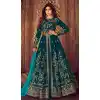 Aqua Blue Color Mulberry Silk Designer Abaya Style Salwar Kameez