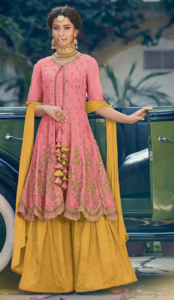 Tantalizing Pink Color Rangoli Georgette Designer Party Wear Salwar Kameez - 542367018