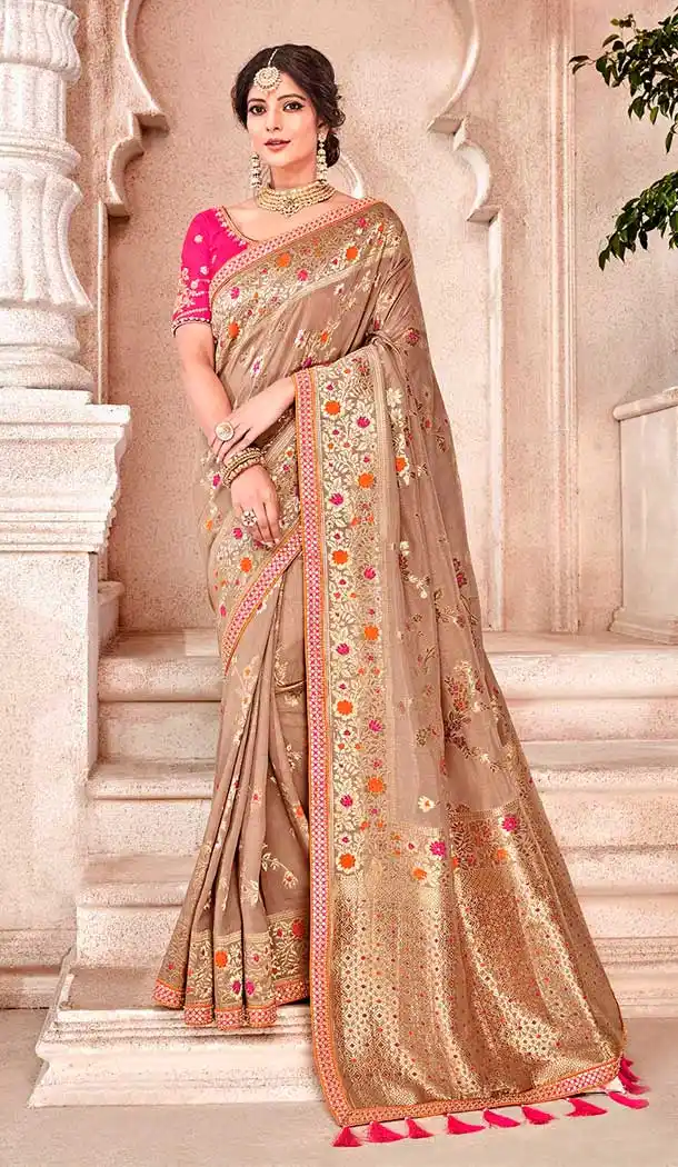 Beige Color Dolla Pure Viscos Treditional Designer Saree Blouse - 546868225