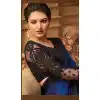 Royal Blue Color Kasab Georgette Designer Blouse with Party Wear Saree