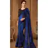 Royal Blue Color Kasab Georgette Designer Blouse with Party Wear Saree