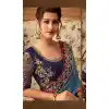 Blue Color Magestic Silk Designer Blouse with Party Wear Saree