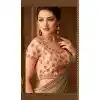 Beige Color Chandan Silk Designer Blouse with Party Wear Saree