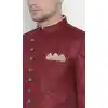 Maroon Color Cotton Blend Men Indo Western Sherwani