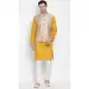 Kurta Pajama With Jacket In Mustard