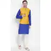 Kurta Pajama With Jacket Combination In Royal Blue